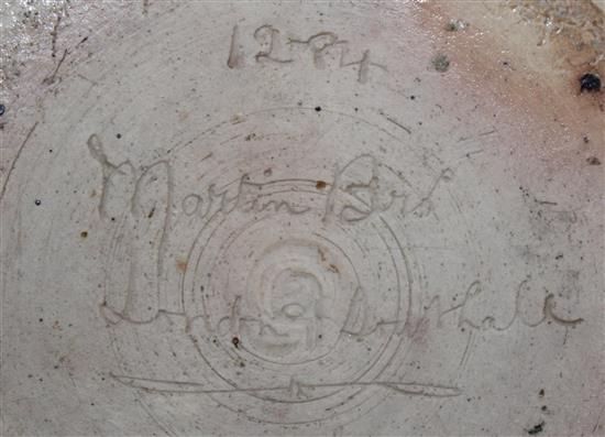 A Martin Brothers stoneware jug, c.1884, 21cm